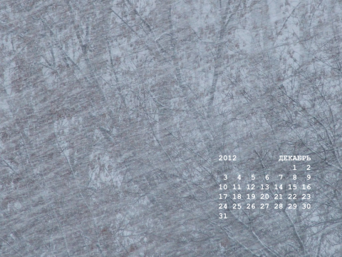 обои календарь 2012 декабрь Снег идет